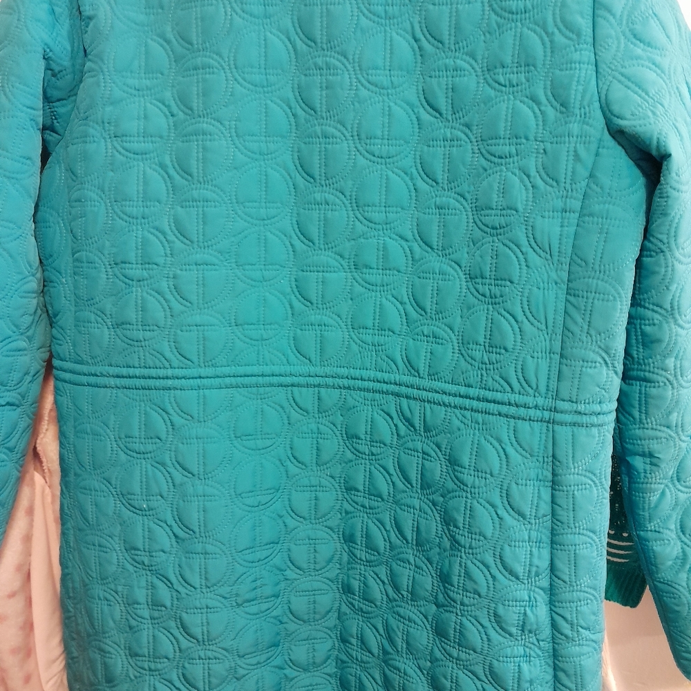 T By Talbots Coat Size M Turquoise Color - image 3